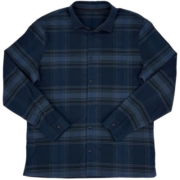 Lululemon Men's Mason Peak Plaid Flannel Blue XXL - Picture 5 of 12